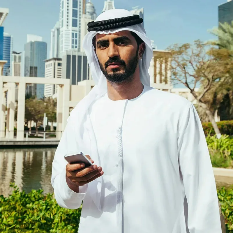 Dubai Men'S Fashion - طقم عباية إسلامية للرجال ، عمامة