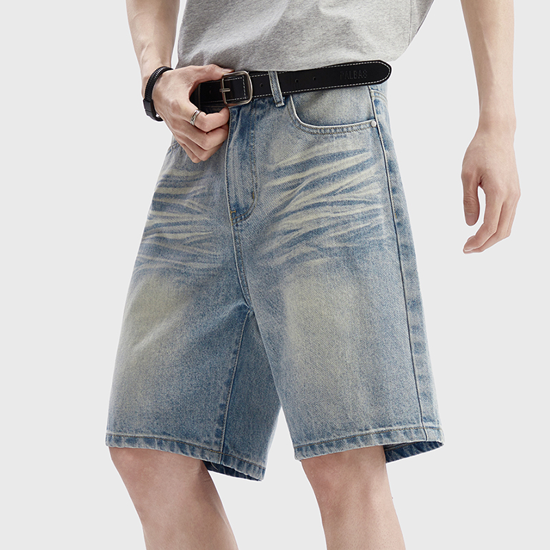 Men Fashion Jeans - شورت جينز رجالي كلاسيكي فضفاض بتصميم