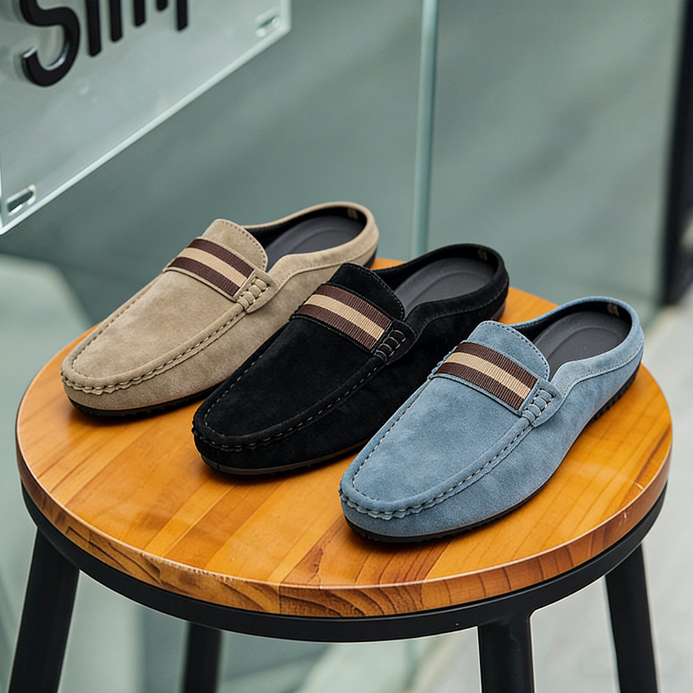 Suede Loafers Men - أحذية صيفية جديدة للرجال من الجلد