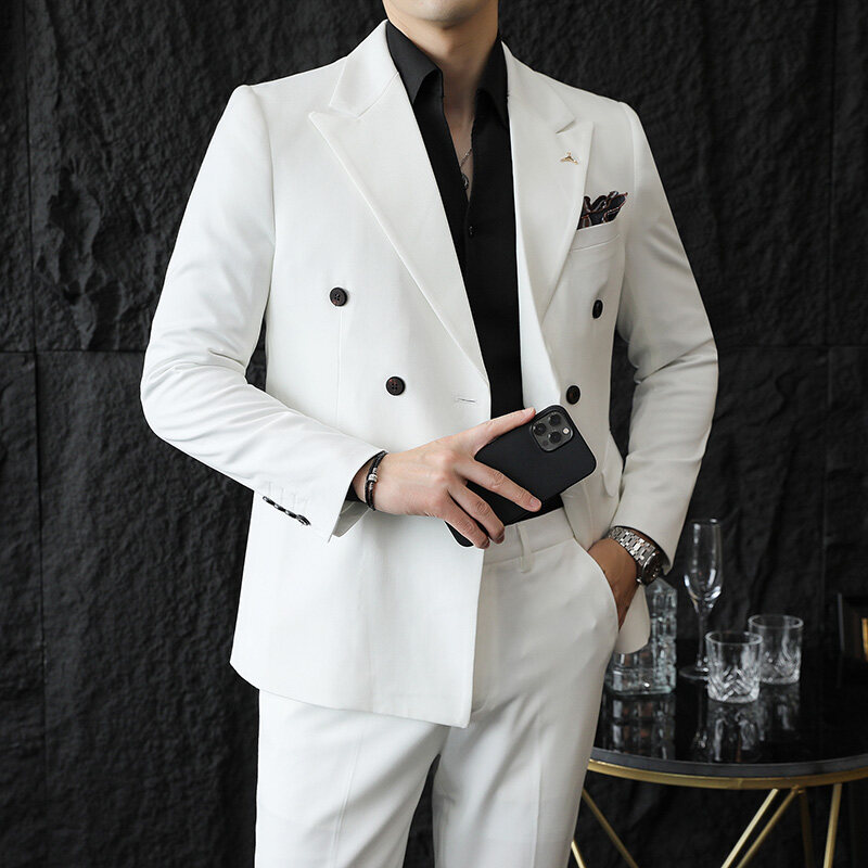 Men'S Dress Pants Fashion - (سترات + بنطلون) بوتيك موضة بلون