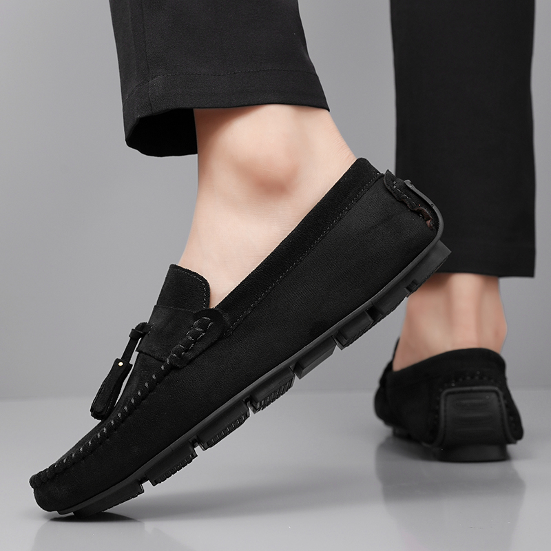 أحذية رجالية كلاسيكية مزودة بش - مراجعة Suede Loafers Men وسعره