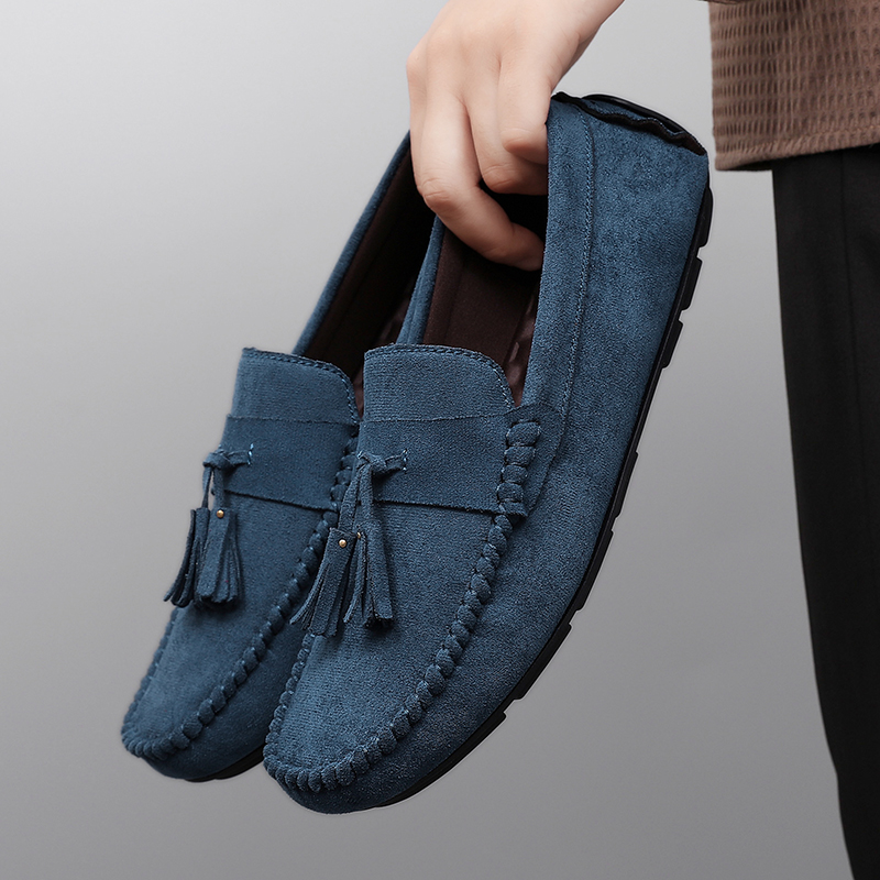 أحذية رجالية كلاسيكية مزودة بش - مراجعة Suede Loafers Men وسعره
