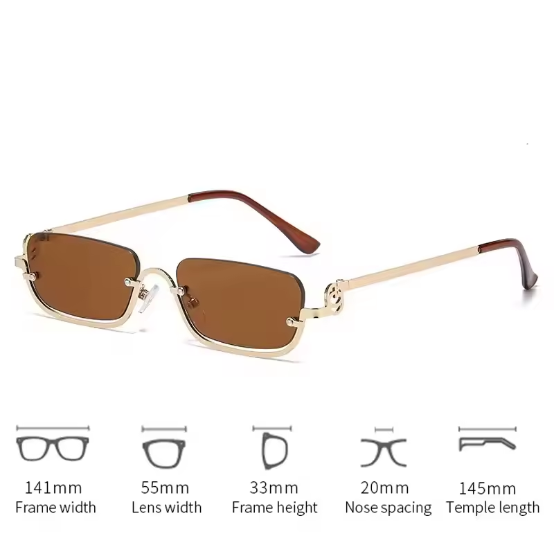 نظارات شمسية بدون إطار UV400 ب - مراجعة Men'S Fashion Rimless Glasses وسعره