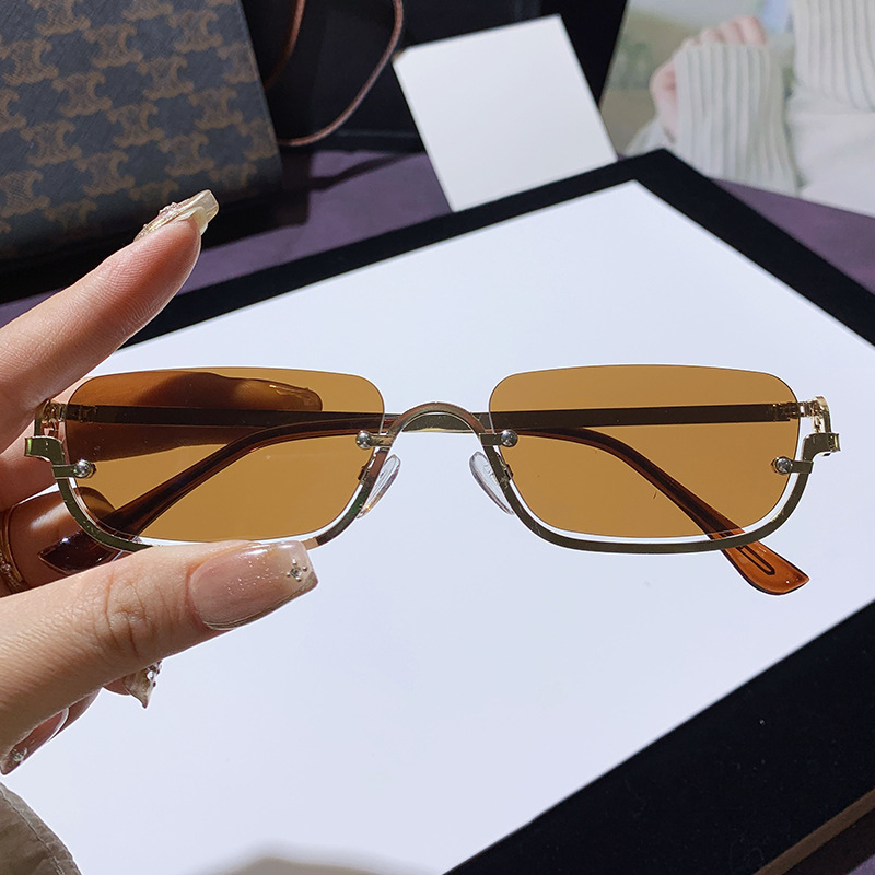 نظارات شمسية بدون إطار UV400 ب - مراجعة Men'S Fashion Rimless Glasses وسعره