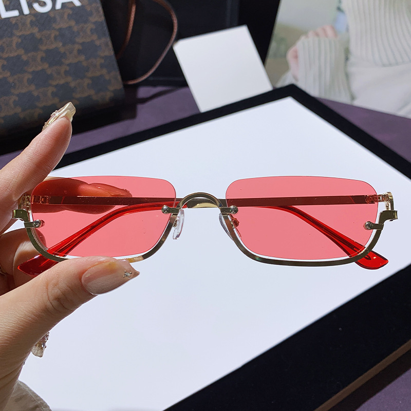 نظارات شمسية بدون إطار UV400 ب - مراجعة Men'S Fashion Rimless Glasses وسعره