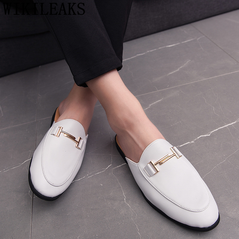 حذاء رجالي أسود جلدي بدون كعب، - مراجعة Mens Fashion Mullet وسعره