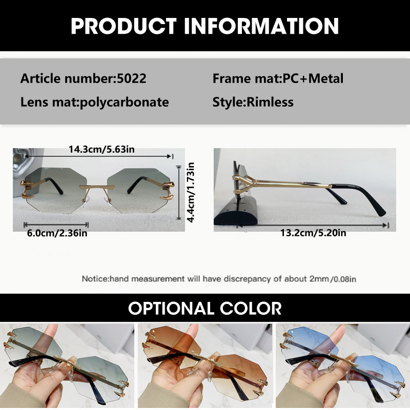موضة مضلع بدون شفة النظارات ال - مراجعة Men'S Fashion Rimless Glasses وسعره