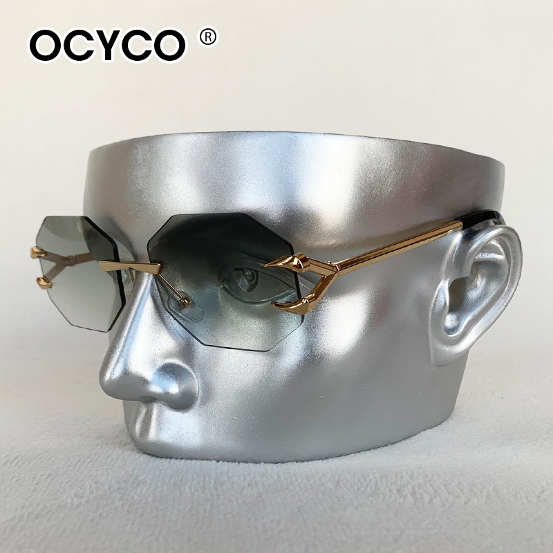 موضة مضلع بدون شفة النظارات ال - مراجعة Men'S Fashion Rimless Glasses وسعره