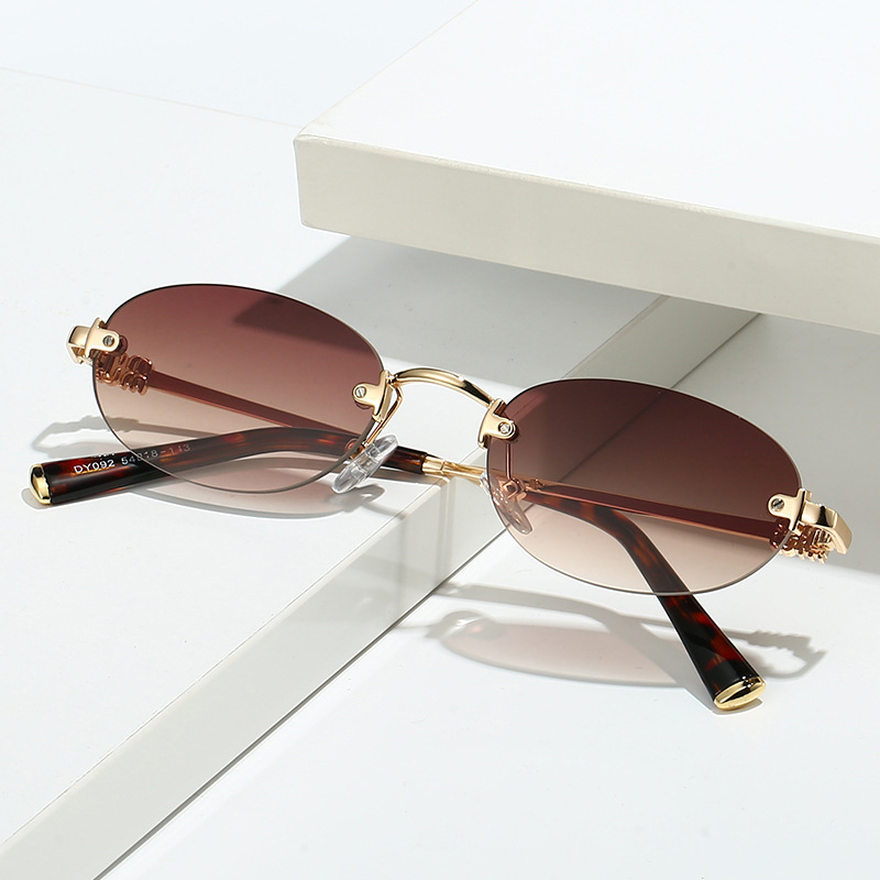 نظارات شمسية بيضاوية عصرية 202 - مراجعة Men'S Fashion Rimless Glasses وسعره