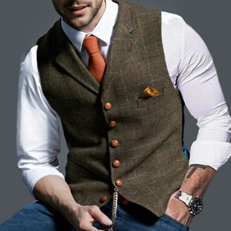 سترات رجالية عصرية ذات طية صدر - مراجعة Formal Waistcoat Vest وسعره