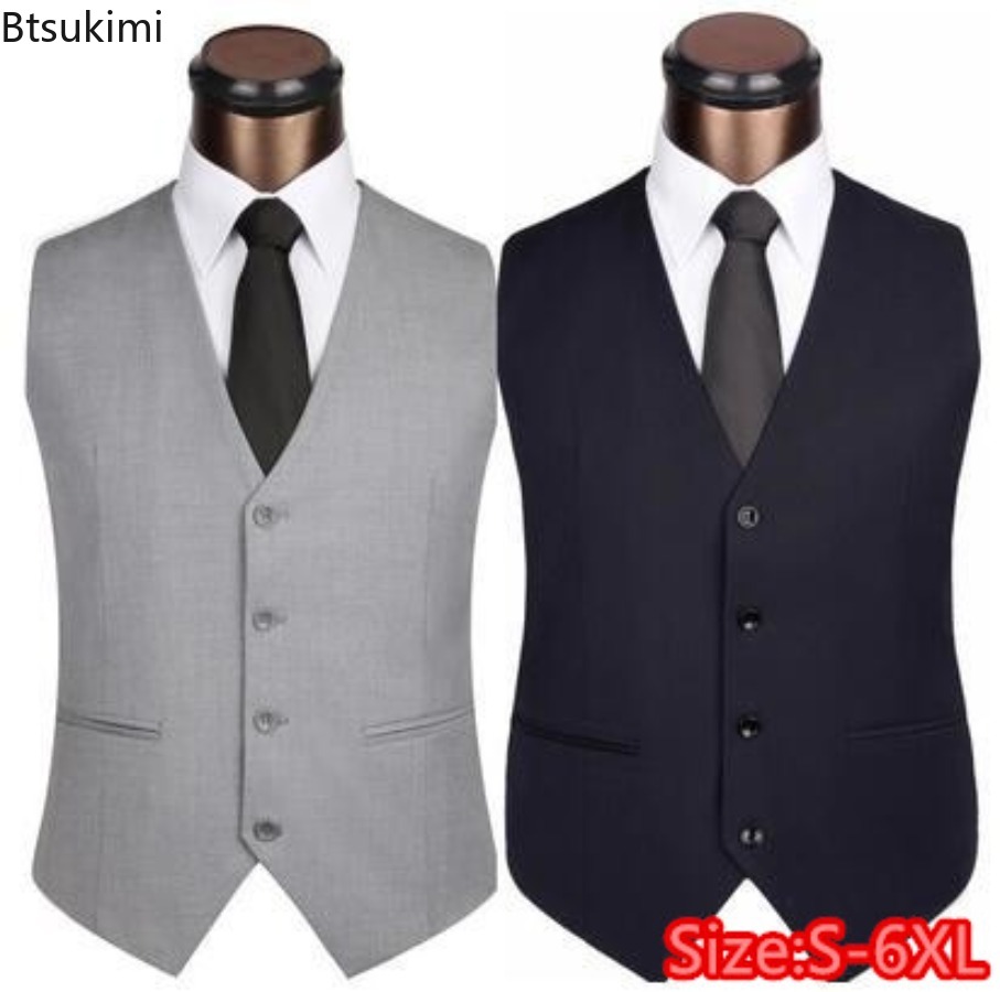 S-6XL حجم كبير الرجال الكورية  - مراجعة Formal Waistcoat Vest وسعره