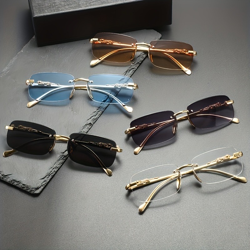 نظارات شمسية معدنية بدون إطار  - مراجعة Men'S Fashion Rimless Glasses وسعره