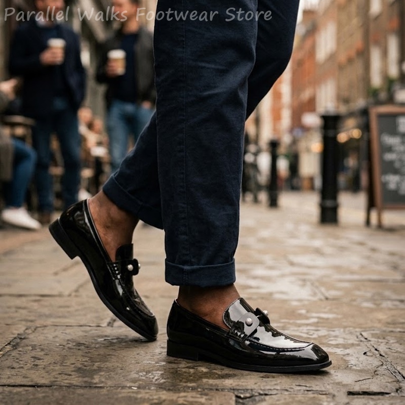 أحذية رجالية سوداء لامعة من ال - مراجعة Suede Loafers Men وسعره