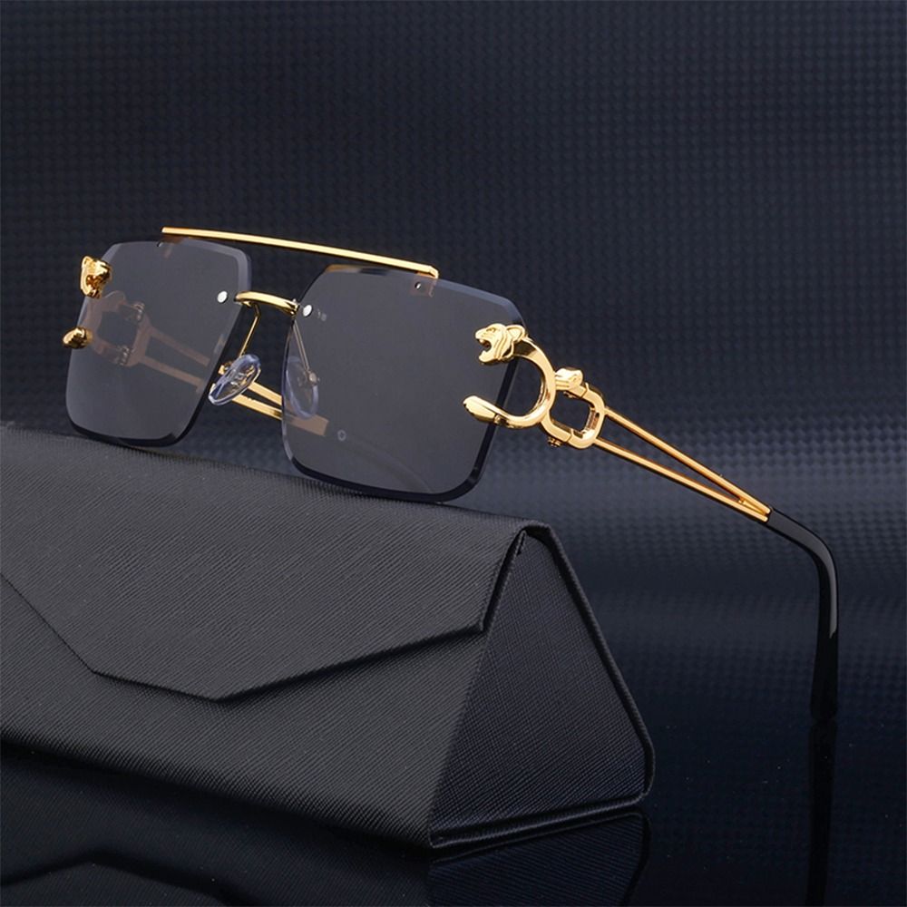 موضة ليوبارد بدون شفة مربع جسر - مراجعة Men'S Fashion Rimless Glasses وسعره