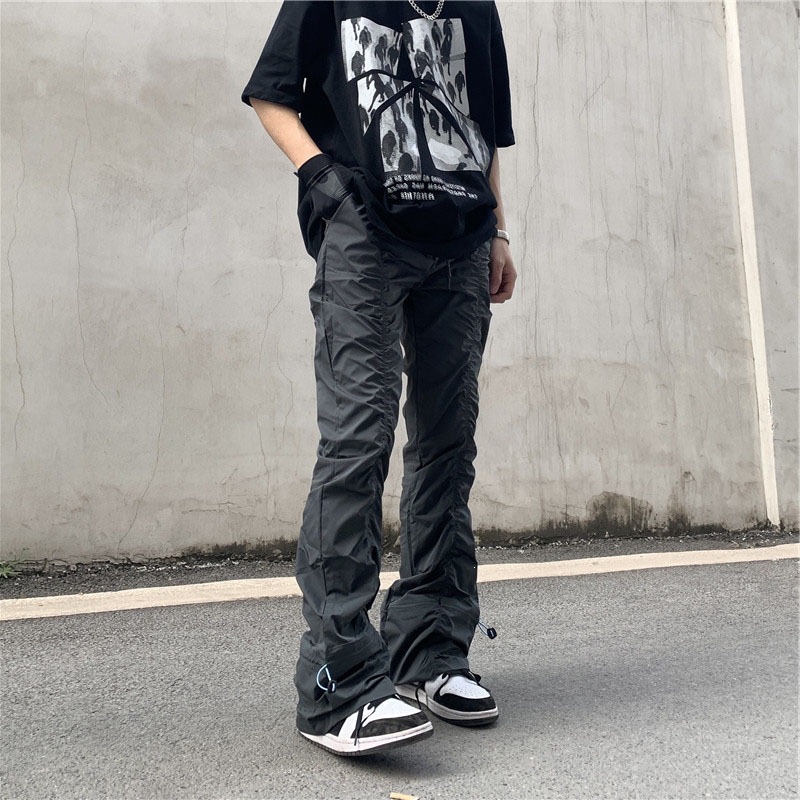 بنطلون واسع الساق للجنسين بتصم - مراجعة Mens Fashion Cargo Pants وسعره